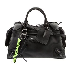 Balenciaga Leather Classic City Bag Distressed Blue